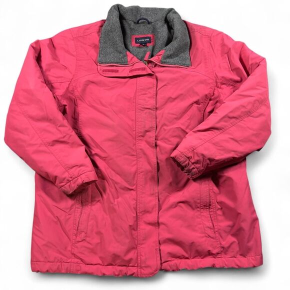 Lands’ End Women’s 1X Pink Fleece Lined Winter Jacket Plus Size 16W–18W - Picture 1 of 5